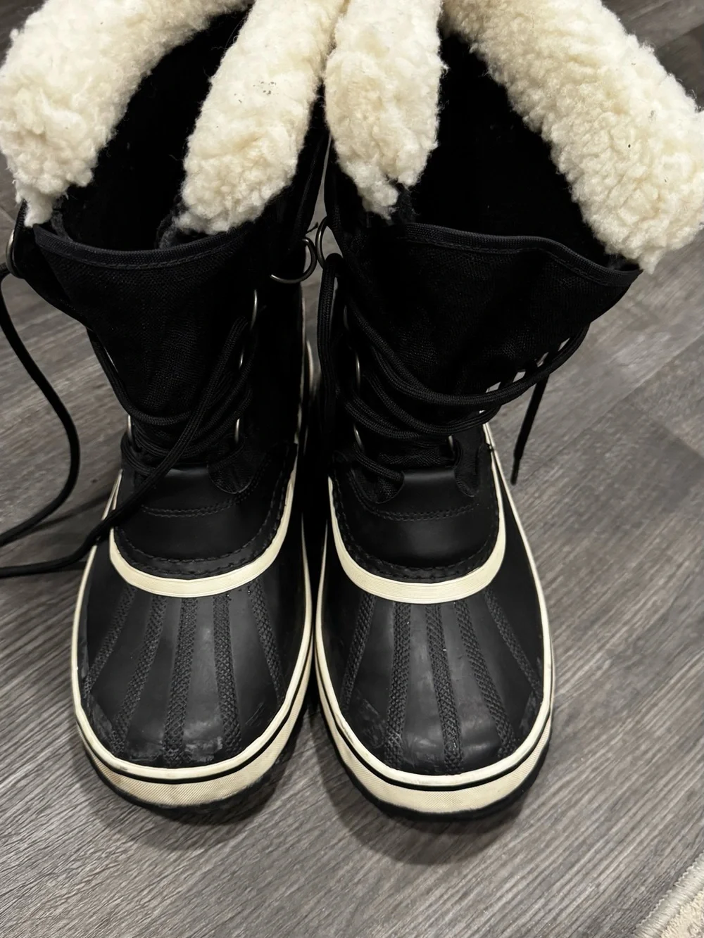 Sorel Women's Caribou Waterproof Boot Black/Stone Size 9